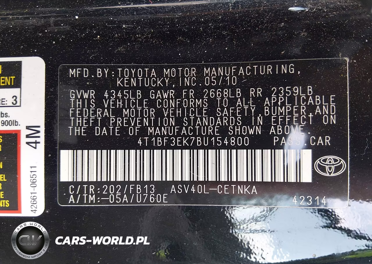 2011 Toyota Camry VIN:4T1BF3EK7BU154800 - 9