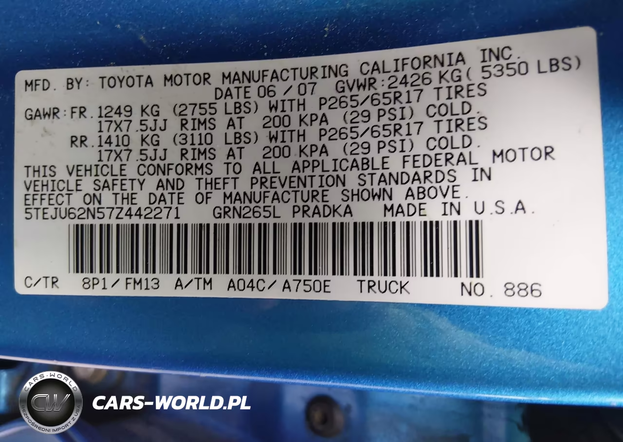 2007 Toyota Tacoma Prerunner V6 VIN:5TEJU62N57Z442271 - 9