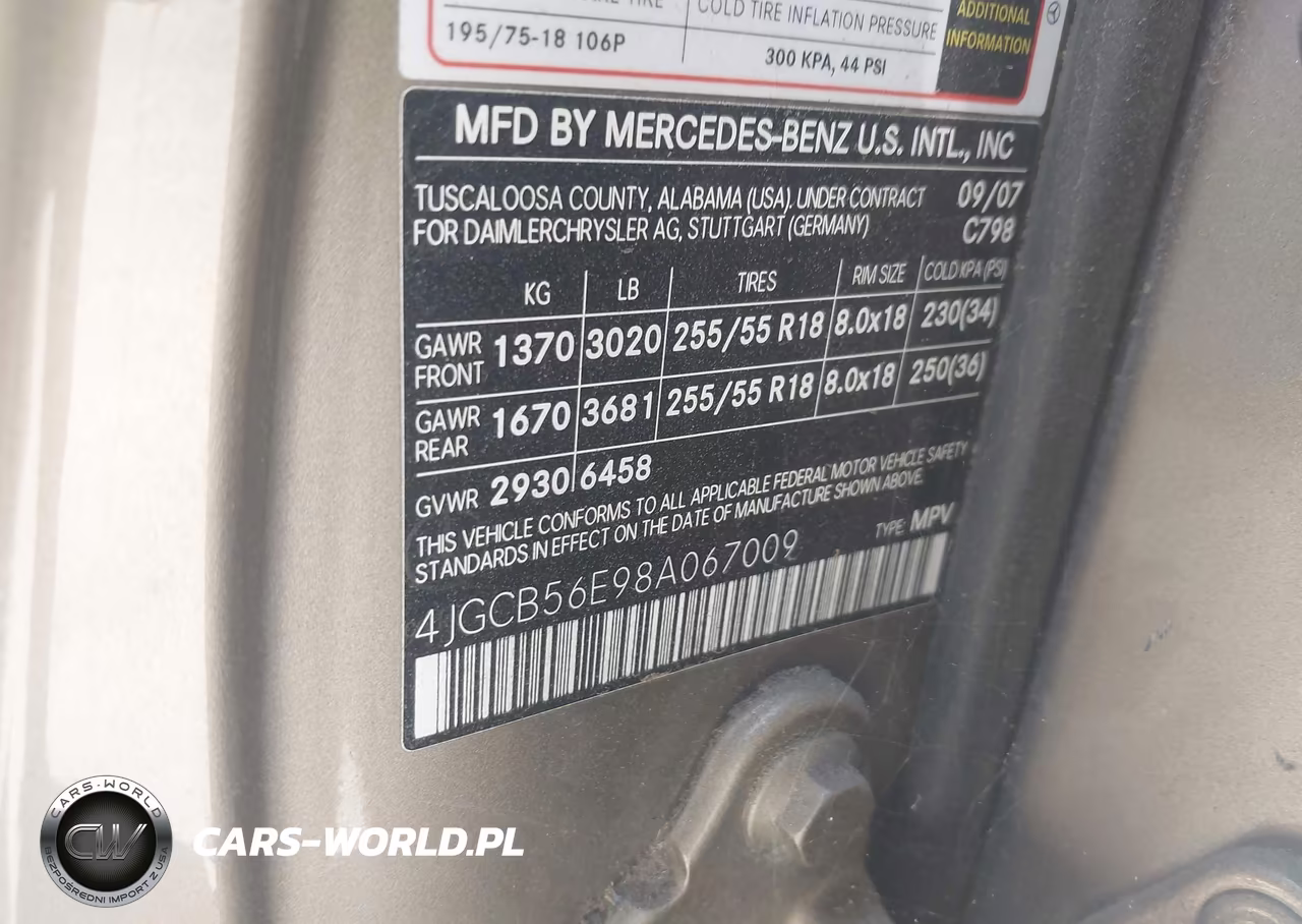 2008 Mercedes-Benz R 350 VIN:4JGCB56E98A067009 - 9