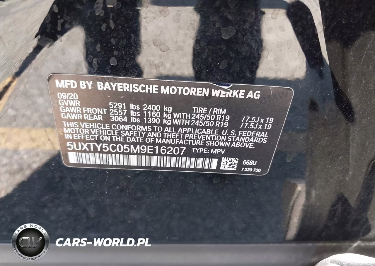 2021 BMW X3 xDrive30I VIN:5UXTY5C05M9E16207 - 9