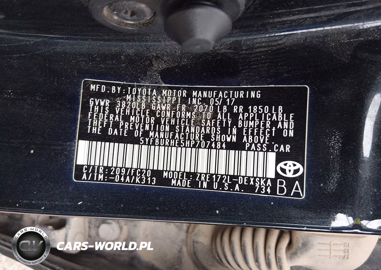 2017 Toyota Corolla Se VIN:5YFBURHE5HP707484 - 9