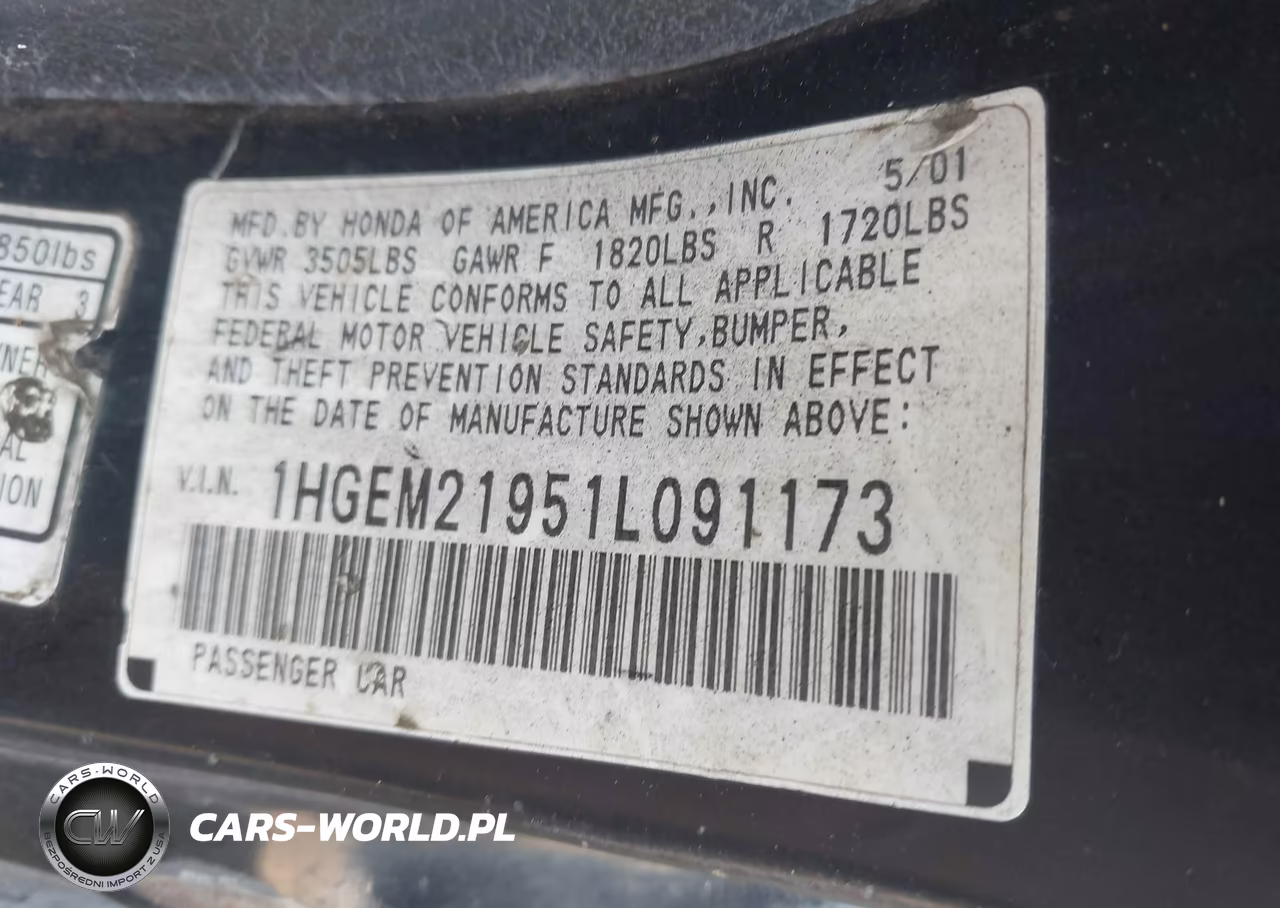2001 Honda Civic Ex VIN:1HGEM21951L091173 - 9