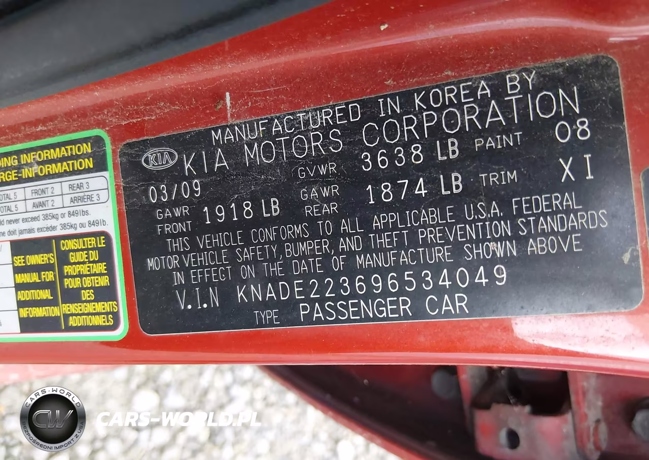2009 Kia Rio Lx VIN:KNADE223696534049 - 9