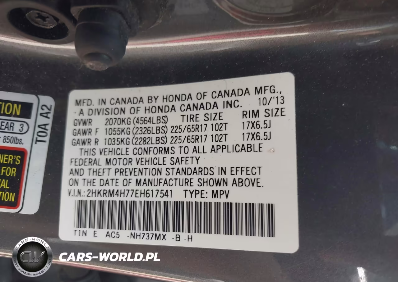 2014 Honda Cr-V Ex-L VIN:2HKRM4H77EH617541 - 9