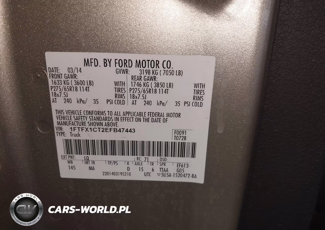 2014 Ford F-150 Xlt VIN:1FTFX1CT2EFB47443 - 9