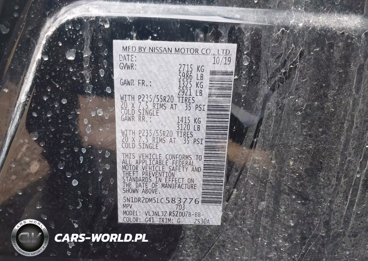 2020 Nissan Pathfinder Platinum 4Wd VIN:5N1DR2DM5LC583776 - 9