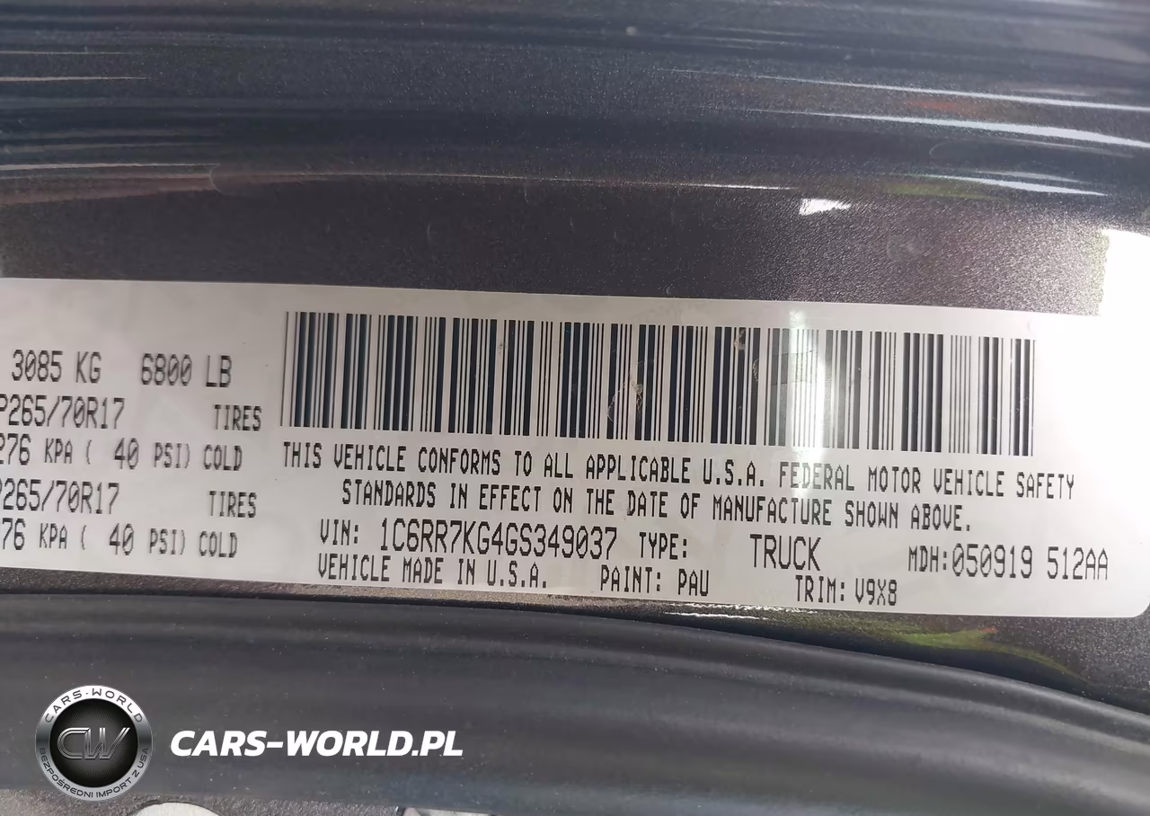 2016 Ram 1500 Tradesman VIN:1C6RR7KG4GS349037 - 9