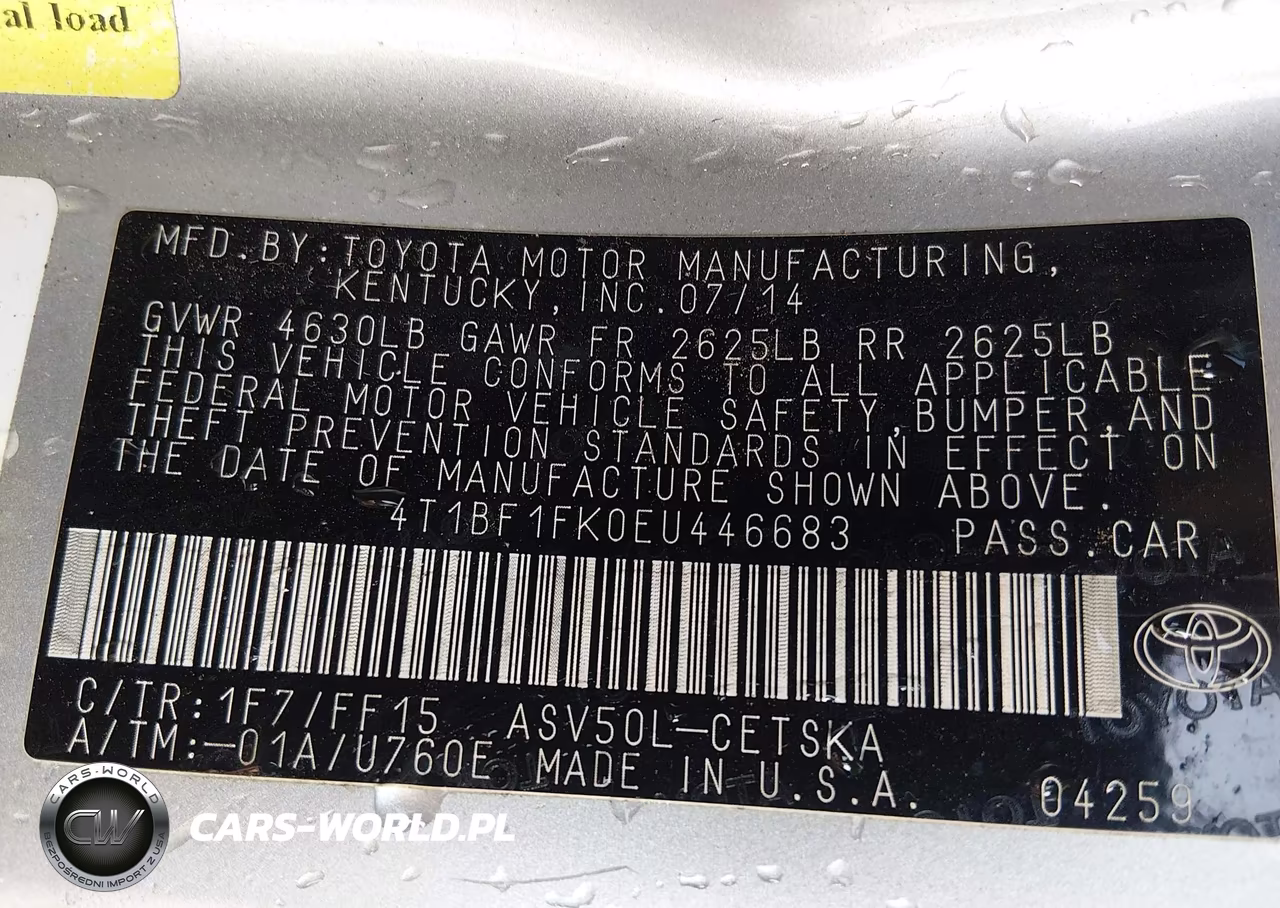 2014 Toyota Camry Se VIN:4T1BF1FK0EU446683 - 9
