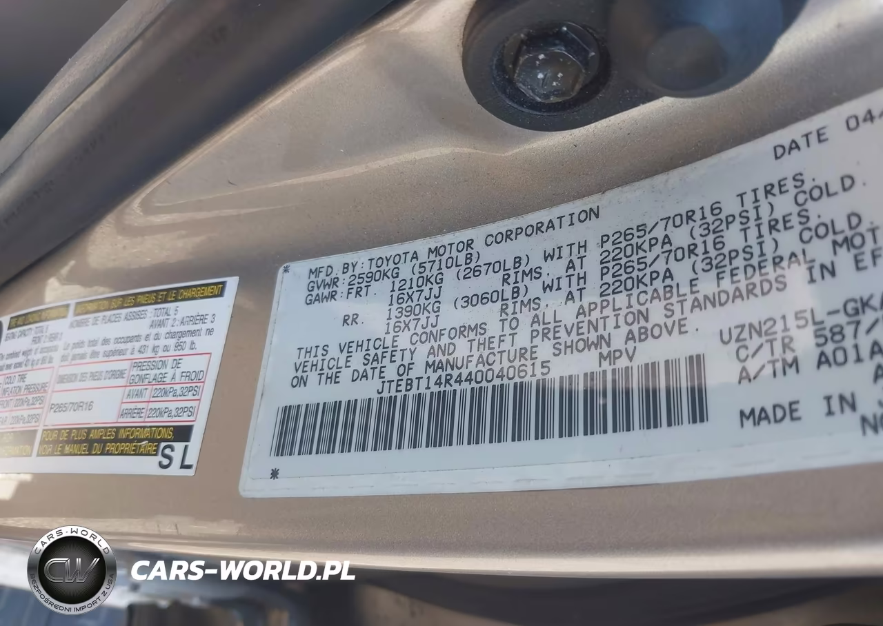 2004 Toyota 4Runner Sr5 V8 VIN:JTEBT14R440040615 - 9