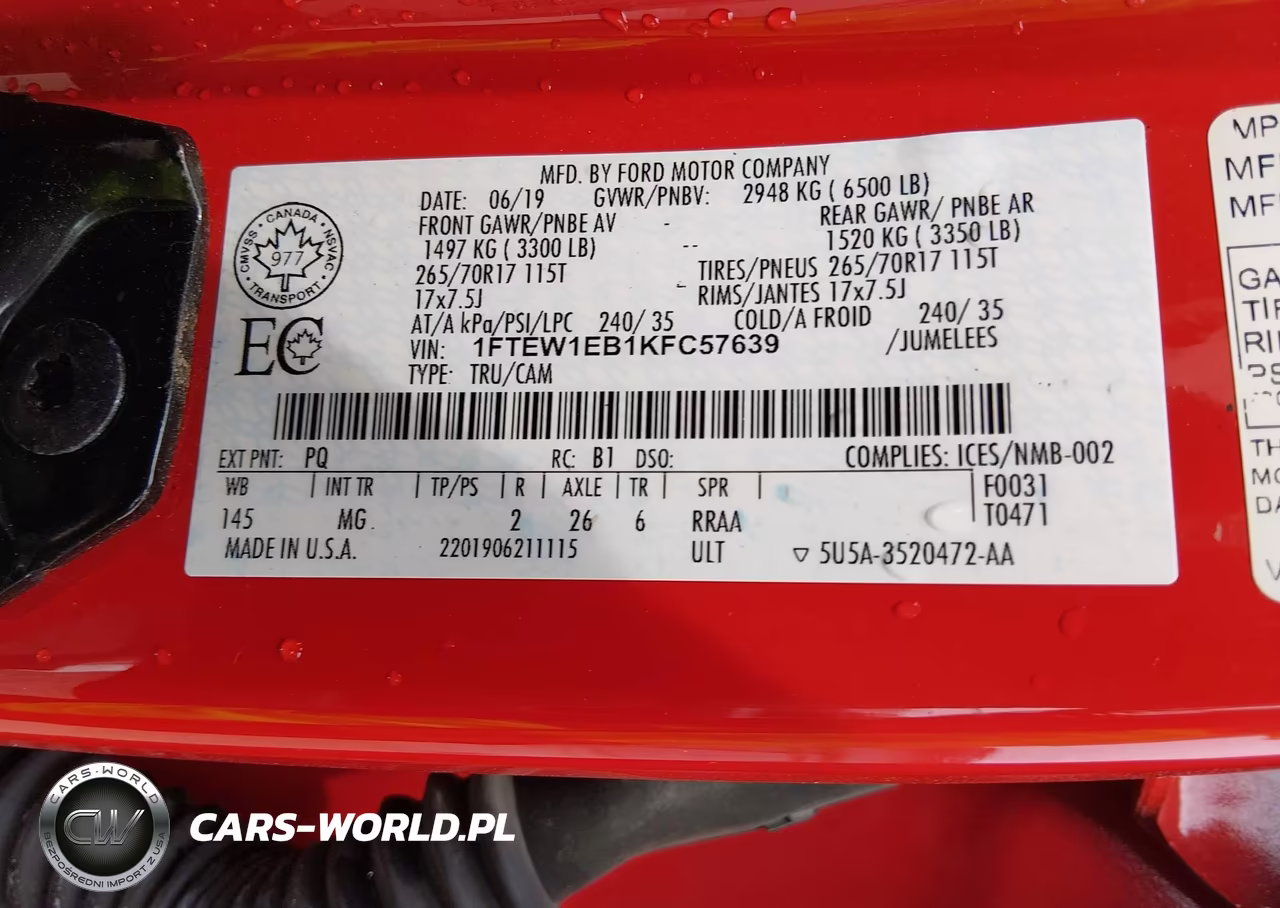2019 Ford F-150 Xlt VIN:1FTEW1EB1KFC57639 - 9