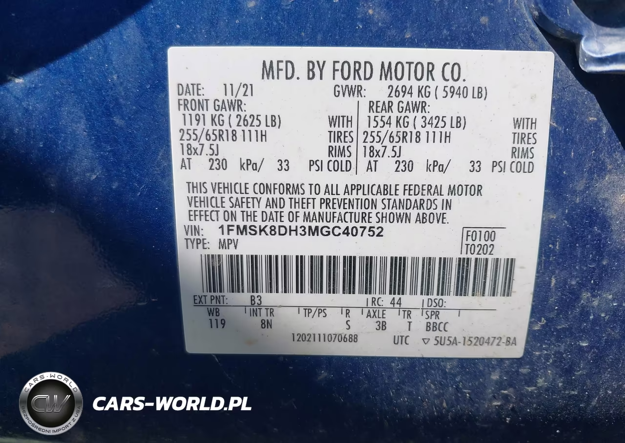 2021 Ford Explorer Xlt VIN:1FMSK8DH3MGC40752 - 9