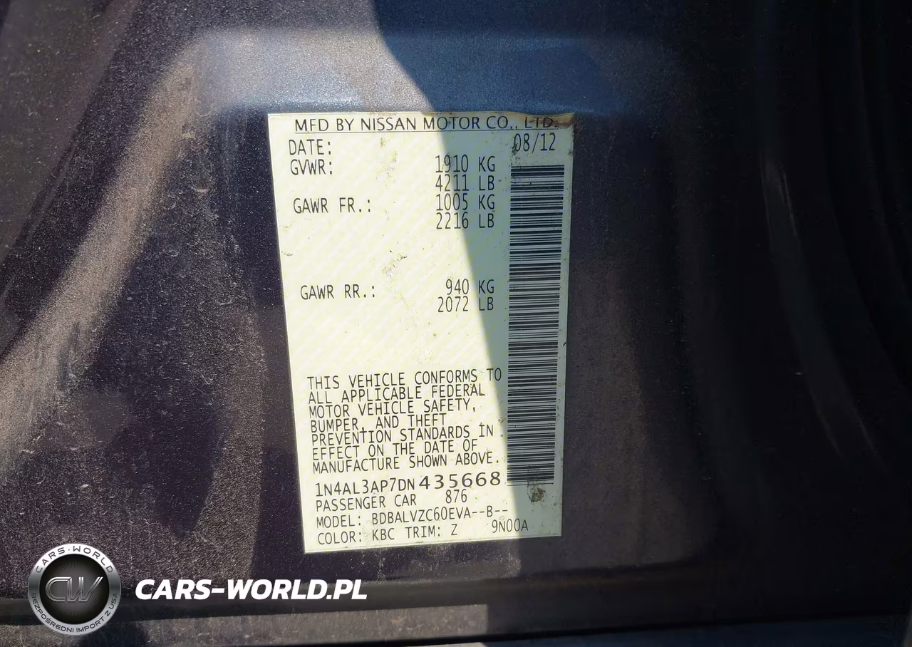 2013 Nissan Altima 2.5 Sl VIN:1N4AL3AP7DN435668 - 9