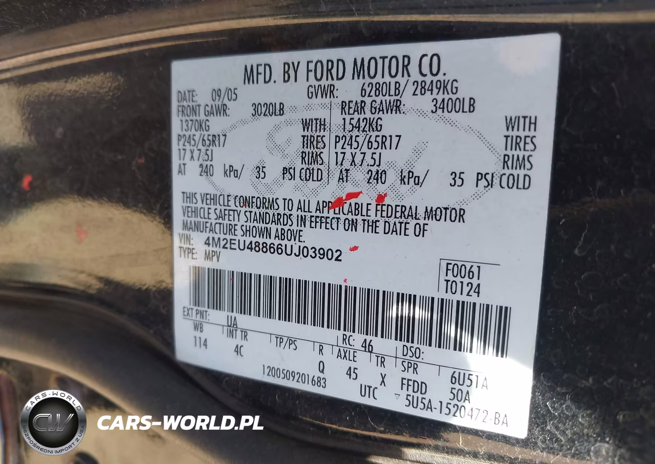 2006 Mercury Mountaineer Premier VIN:4M2EU48866UJ03902 - 9