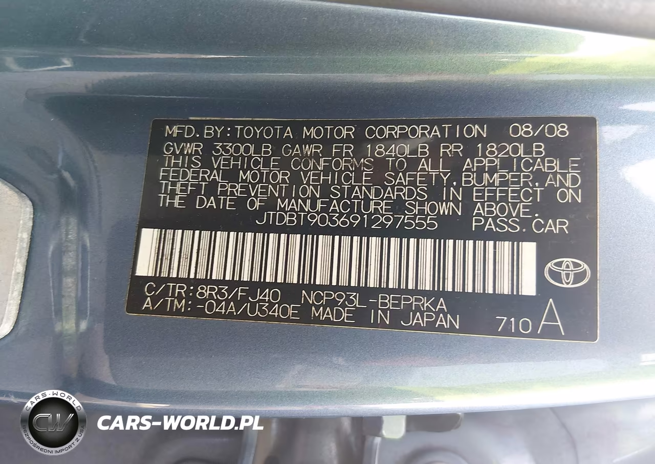 2009 Toyota Yaris VIN:JTDBT903691297555 - 9