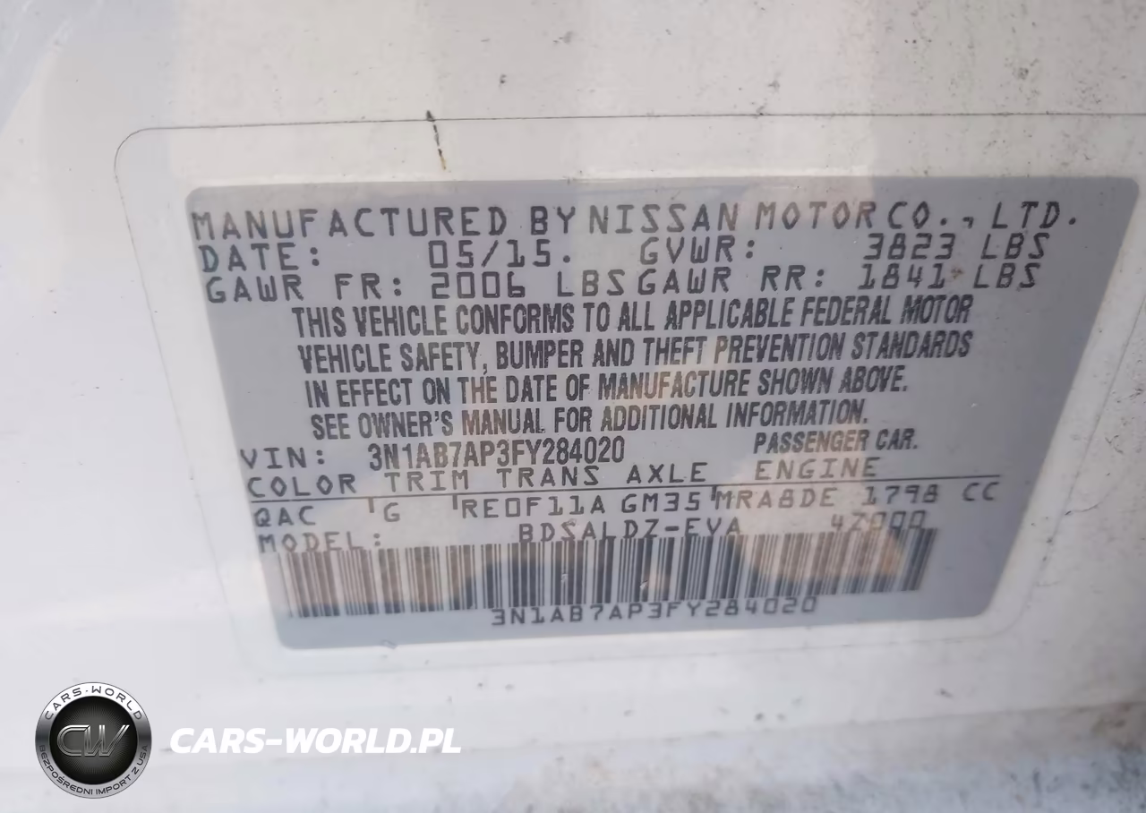 2015 Nissan Sentra Sv VIN:3N1AB7AP3FY284020 - 9