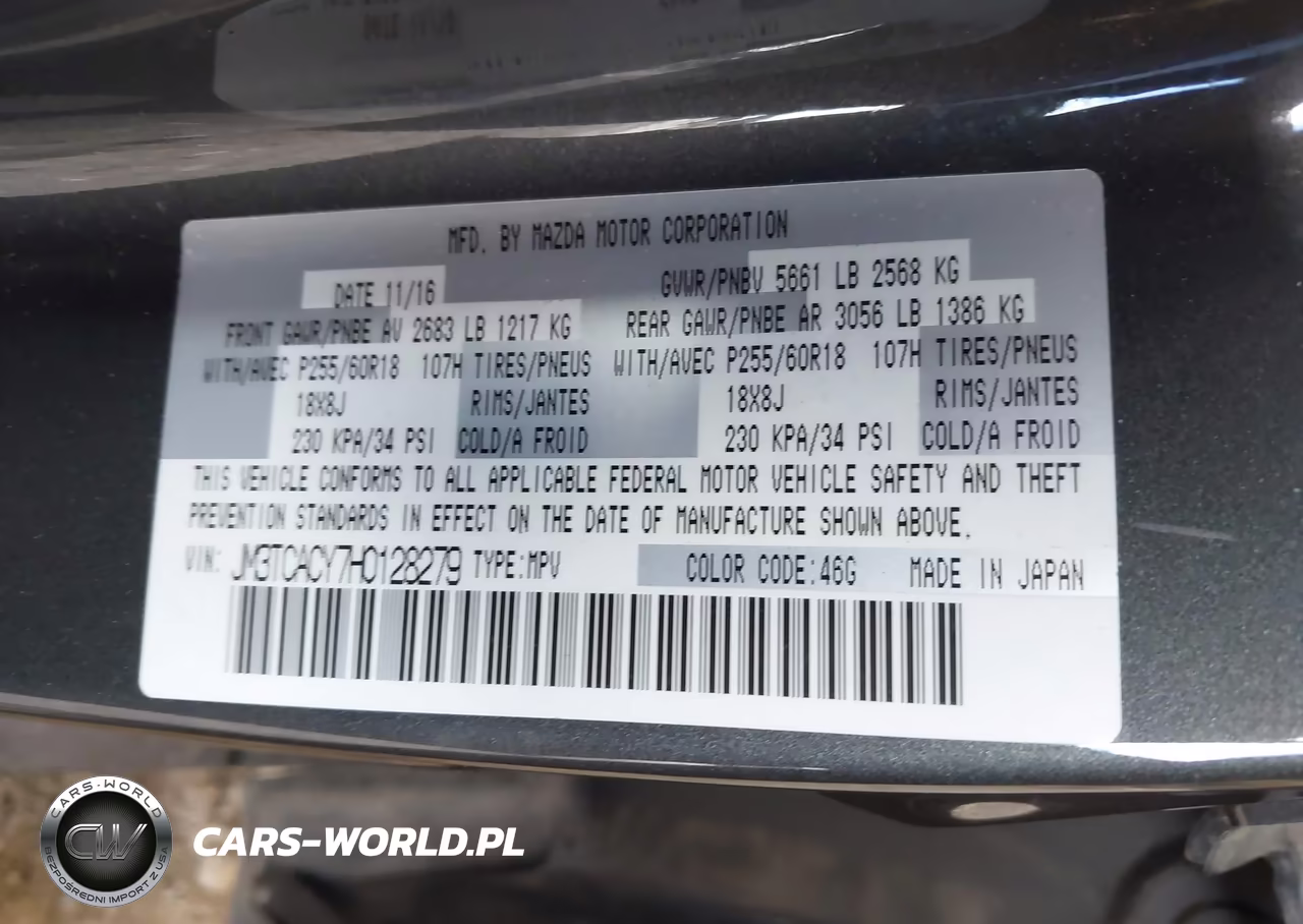 2017 Mazda Cx-9 Touring VIN:JM3TCACY7H0128279 - 9