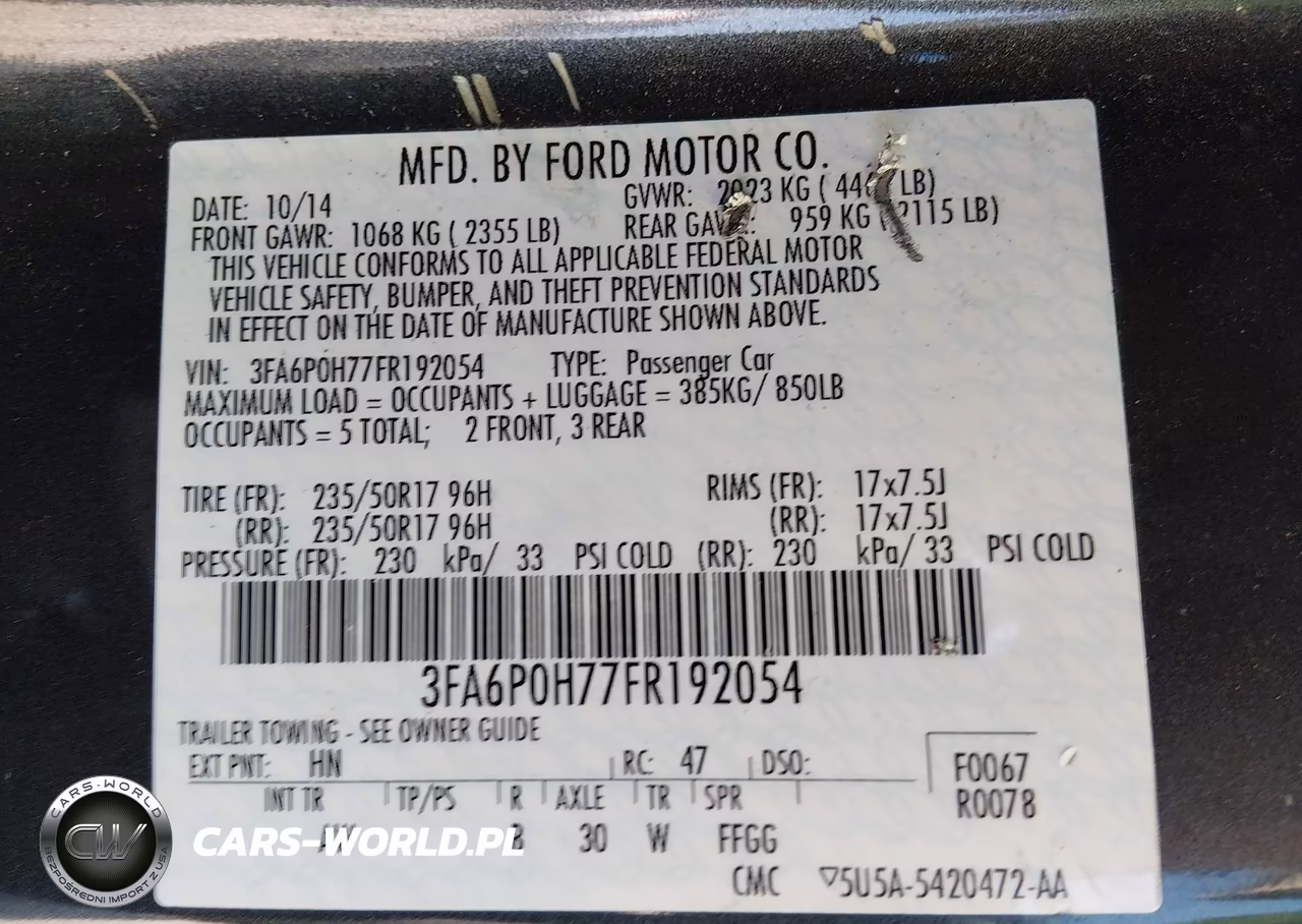 2015 Ford Fusion Se VIN:3FA6P0H77FR192054 - 9