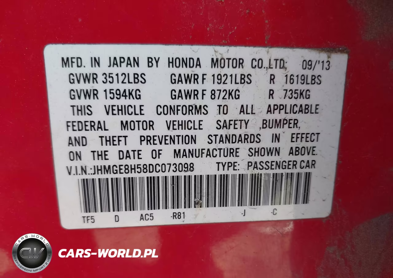 2013 Honda Fit Sport VIN:JHMGE8H58DC073098 - 9