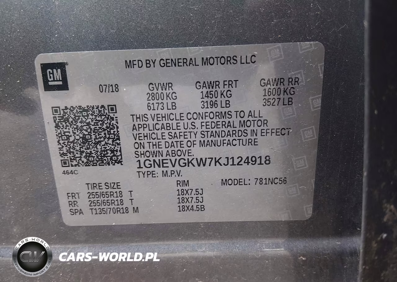 2019 Chevrolet Traverse 1Lt VIN:1GNEVGKW7KJ124918 - 9