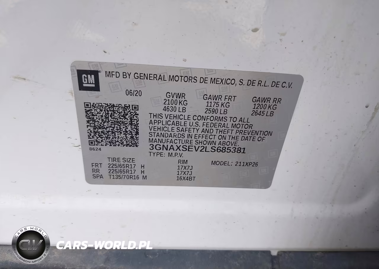 2020 Chevrolet Equinox Awd Ls VIN:3GNAXSEV2LS685381 - 9