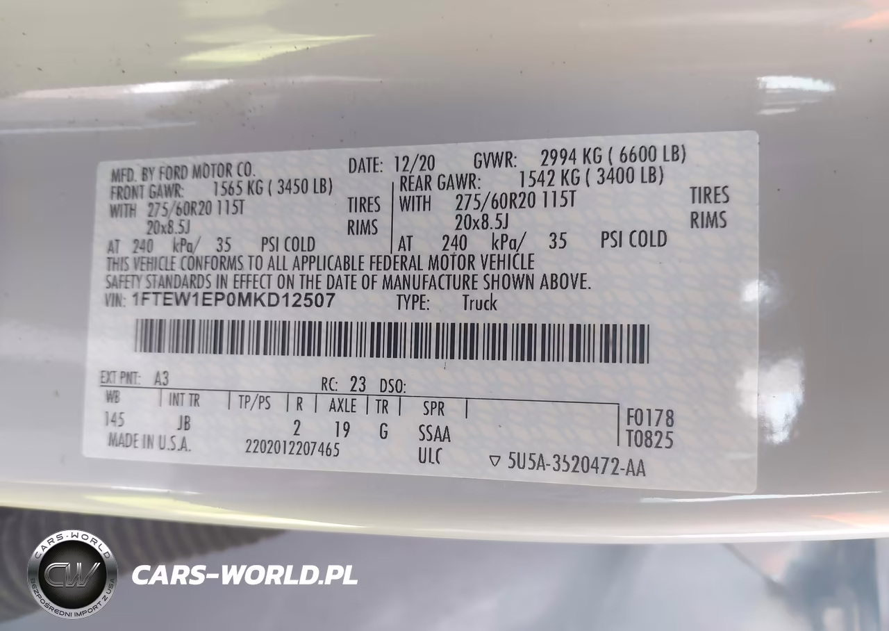 2021 Ford F-150 Xl VIN:1FTEW1EP0MKD12507 - 9