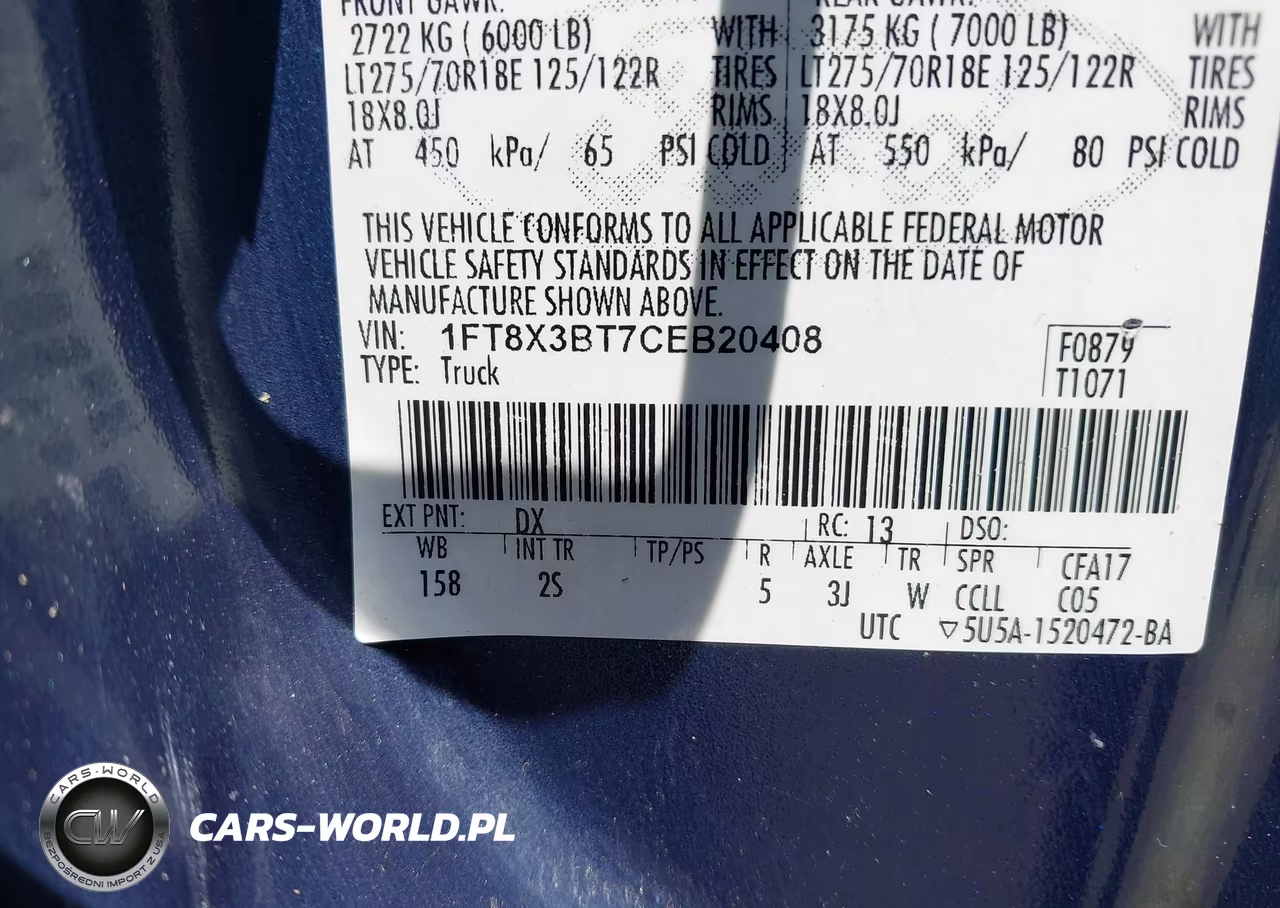 2012 Ford F-350 Xlt VIN:1FT8X3BT7CEB20408 - 8