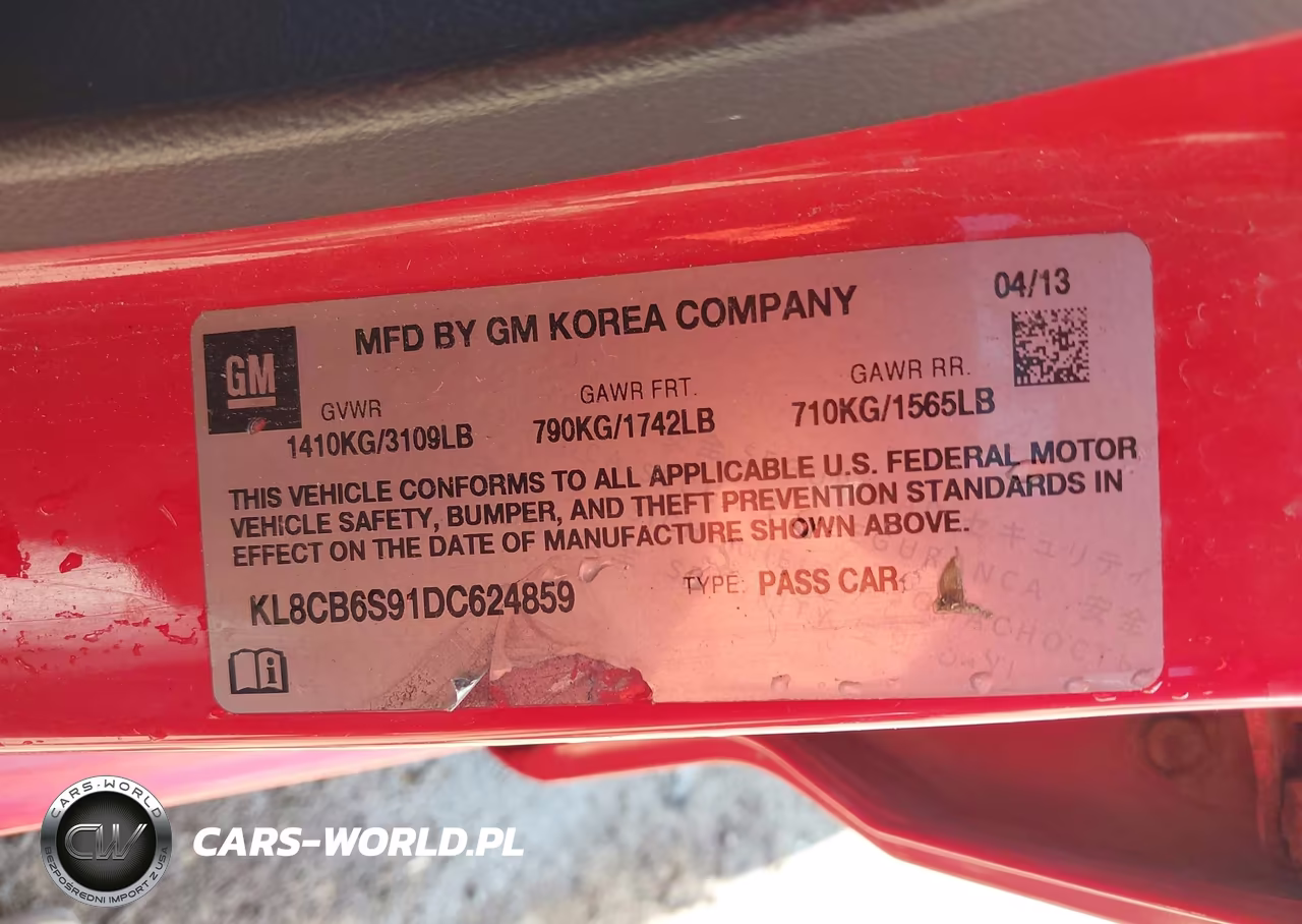 2013 Chevrolet Spark Ls Auto VIN:KL8CB6S91DC624859 - 9
