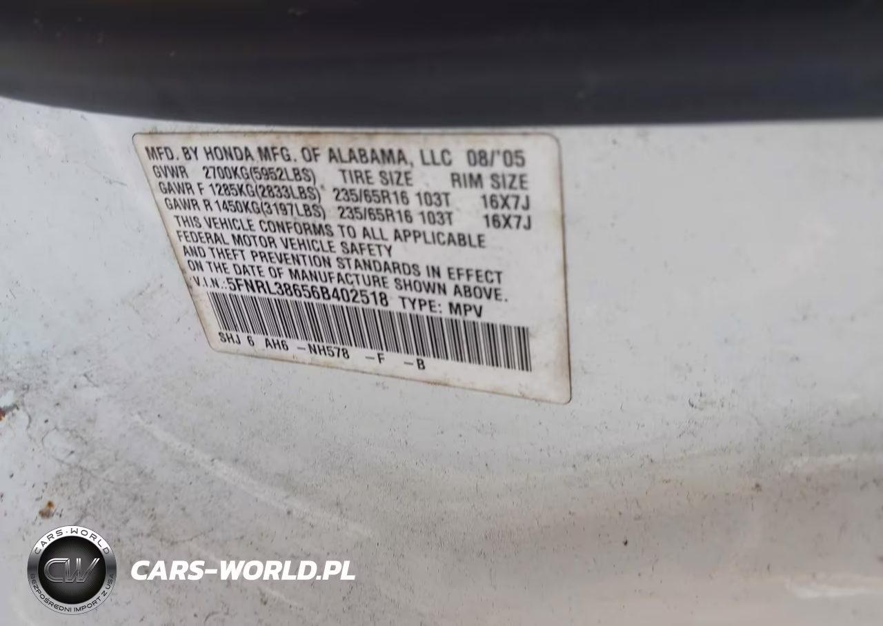 2006 Honda Odyssey Ex-L VIN:5FNRL38656B402518 - 9