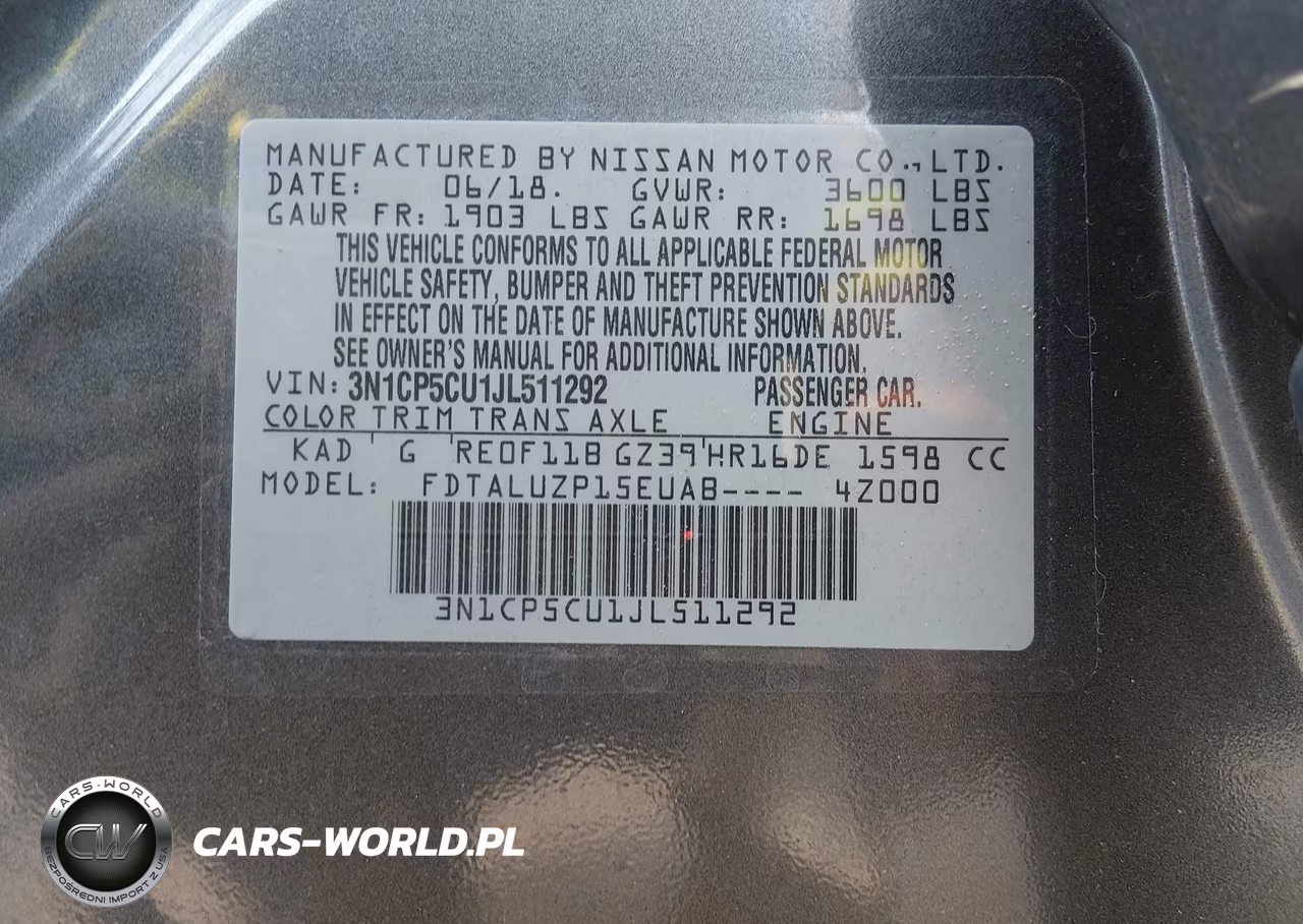 2018 Nissan Kicks Sr VIN:3N1CP5CU1JL511292 - 9