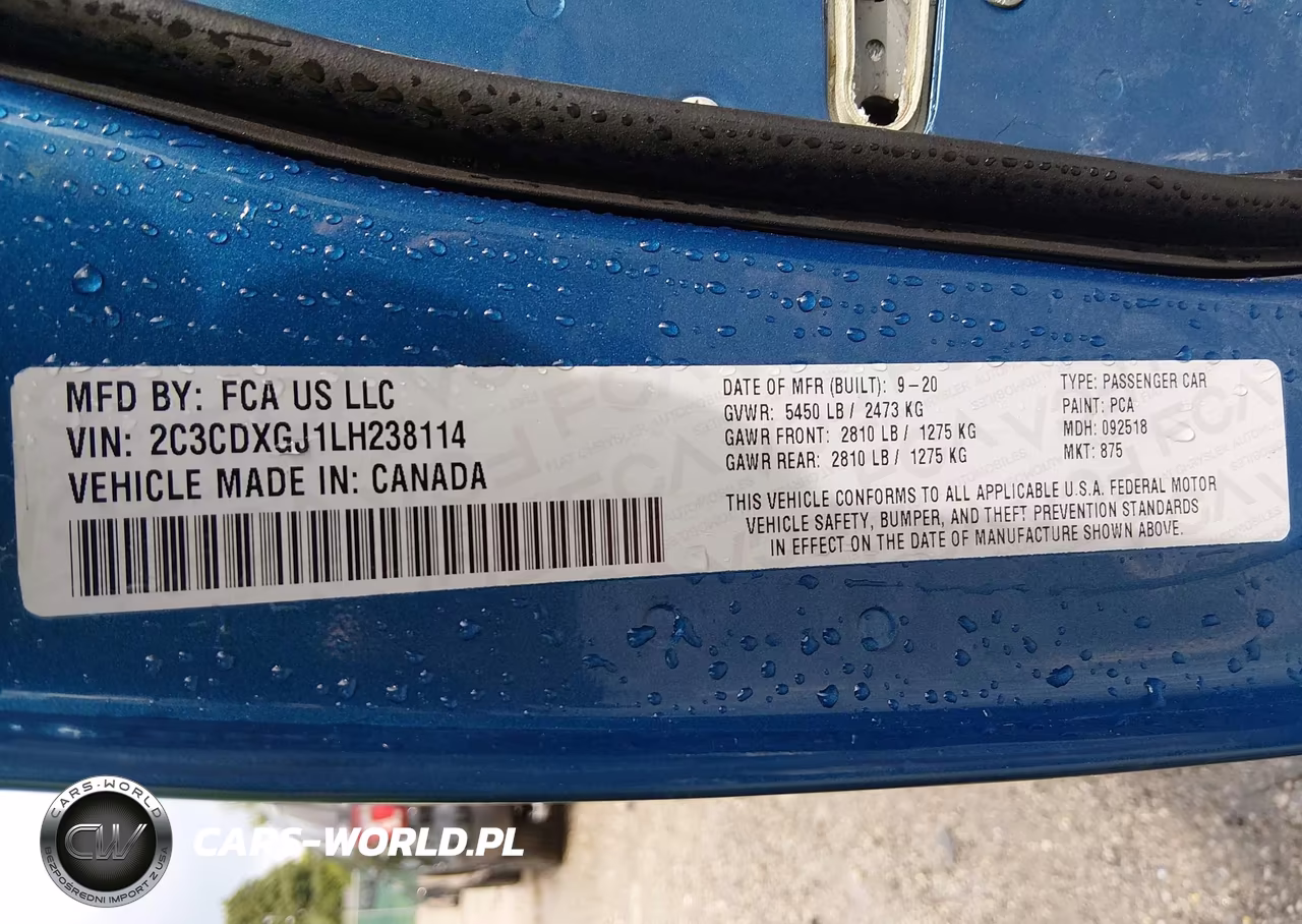 2020 Dodge Charger Scat Pack Rwd VIN:2C3CDXGJ1LH238114 - 9
