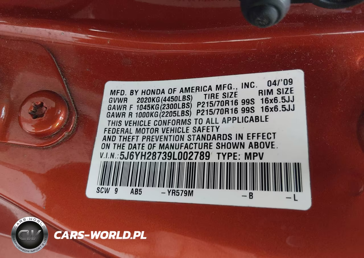 2009 Honda Element Ex VIN:5J6YH28739L002789 - 9
