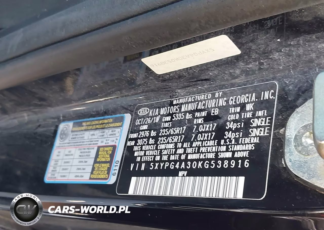 2019 Kia Sorento 2.4L Lx VIN:5XYPG4A30KG538916 - 9