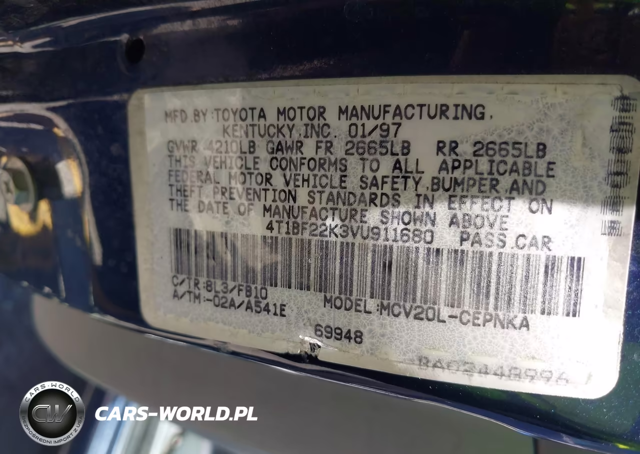 1997 Toyota Camry Le V6 VIN:4T1BF22K3VU911680 - 9