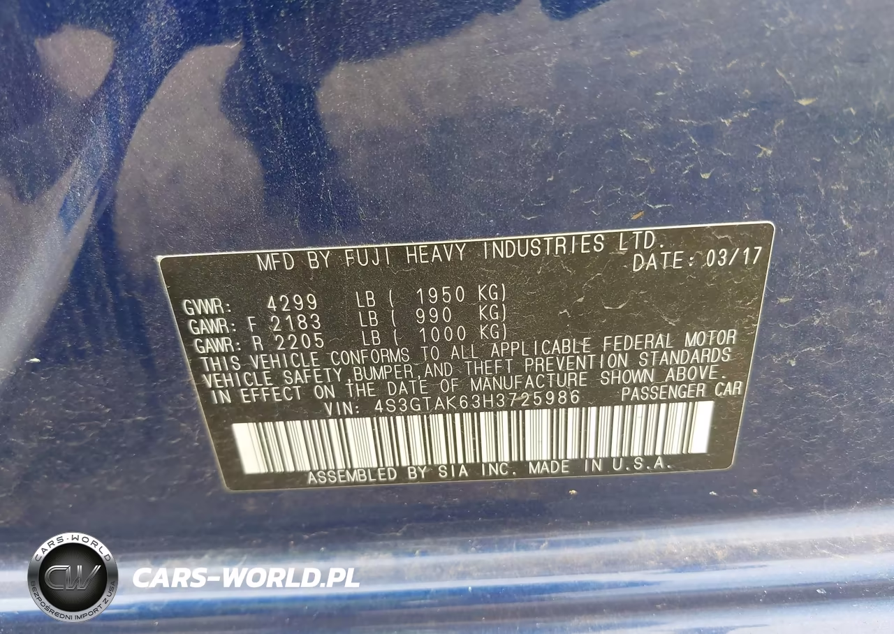 2017 Subaru Impreza 2.0I Sport VIN:4S3GTAK63H3725986 - 9