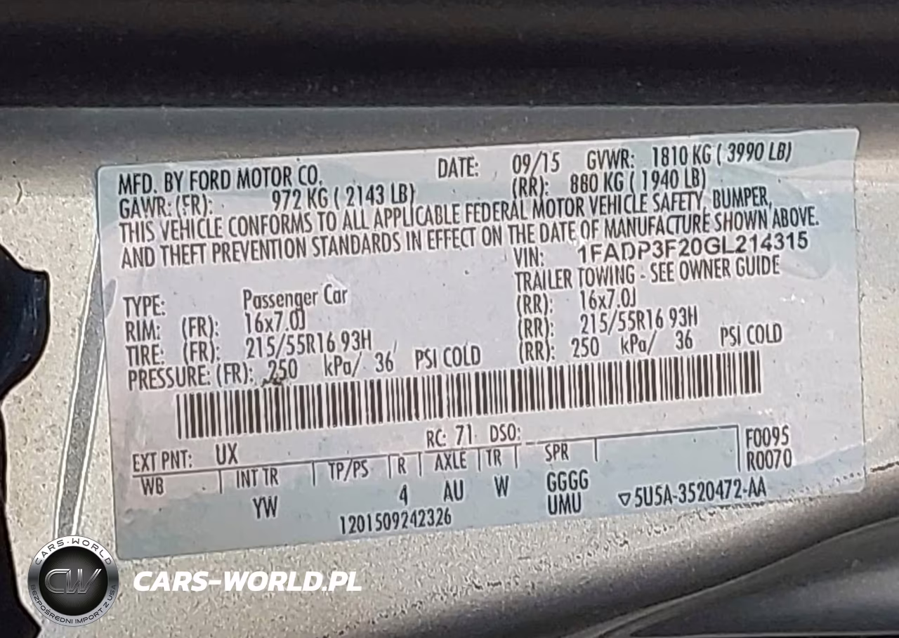 2016 Ford Focus Se VIN:1FADP3F20GL214315 - 9