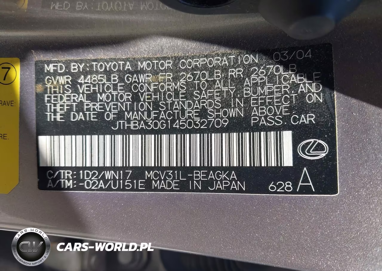 2004 Lexus Es 330 VIN:JTHBA30G145032709 - 9