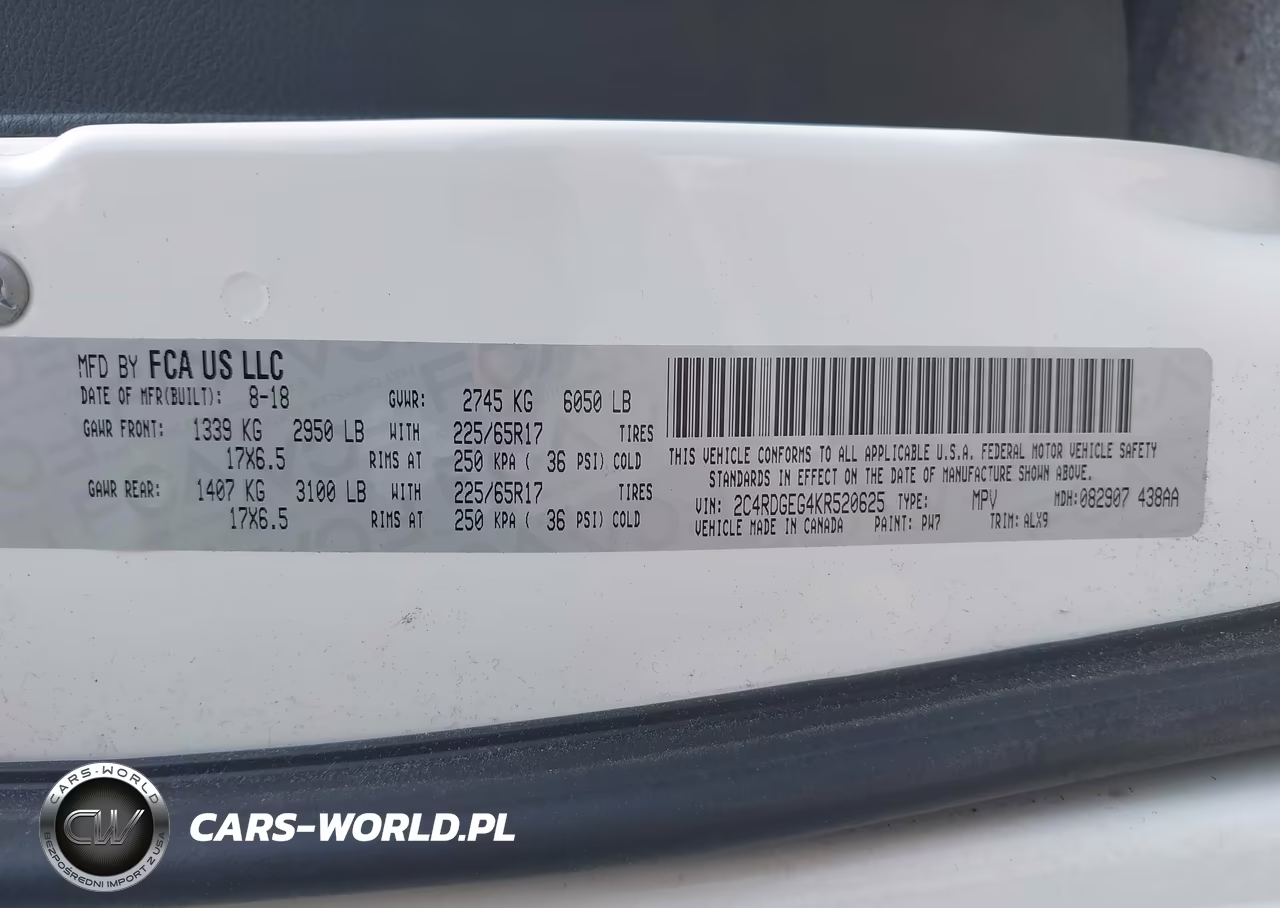2019 Dodge Grand Caravan Gt VIN:2C4RDGEG4KR520625 - 9