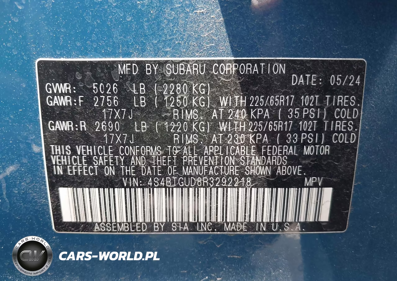 2024 Subaru Outback Wilderness VIN:4S4BTGUD8R3292218 - 9