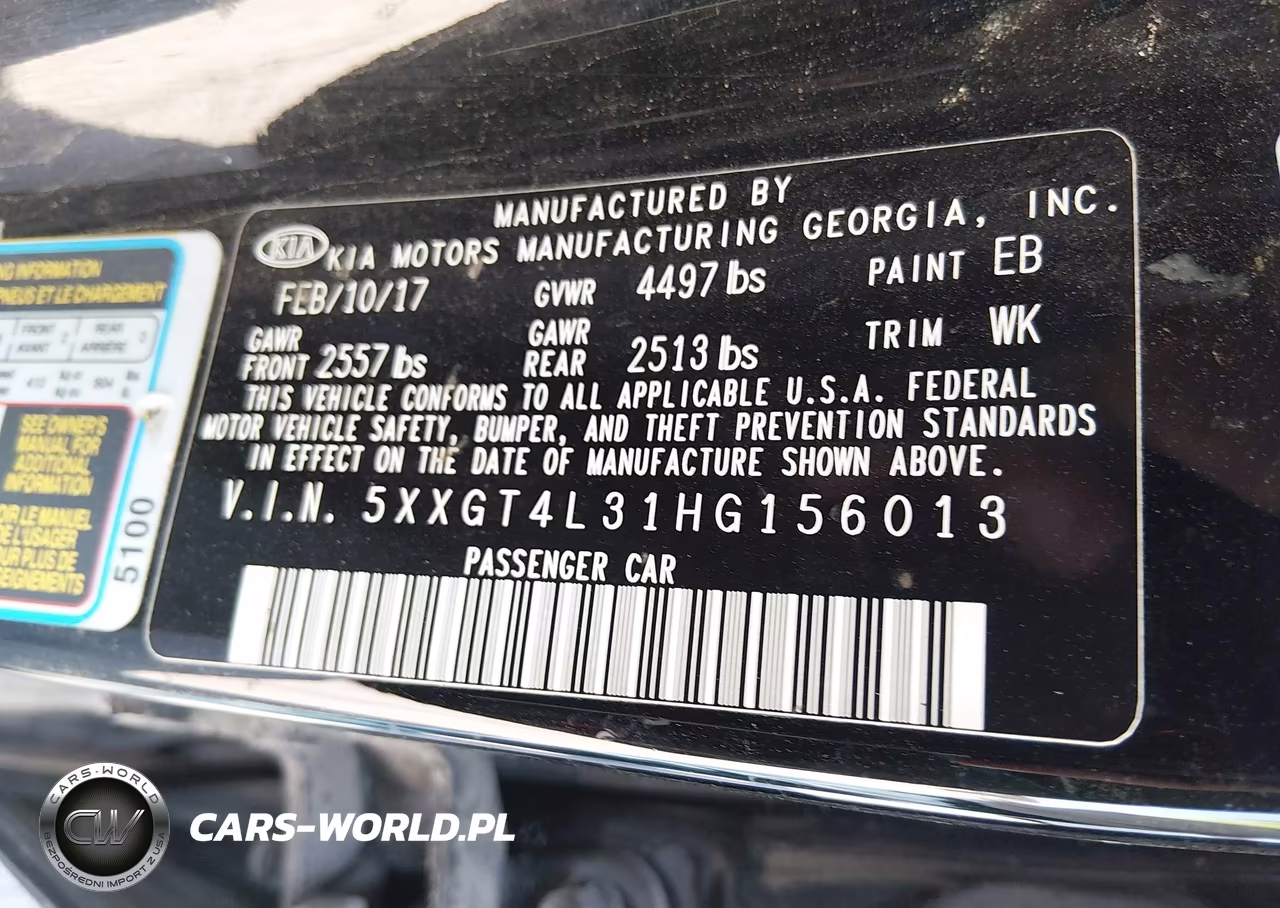 2017 Kia Optima Lx VIN:5XXGT4L31HG156013 - 9