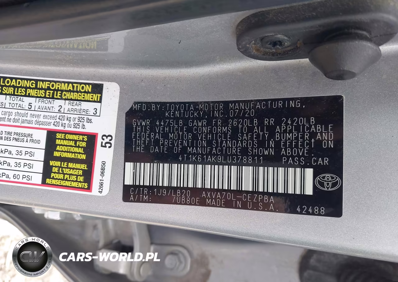 2020 Toyota Camry Xse VIN:4T1K61AK9LU378811 - 9