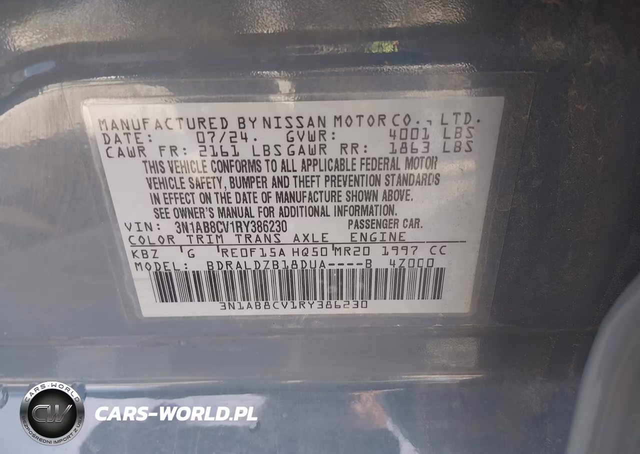 2024 Nissan Sentra Sv Xtronic Cvt VIN:3N1AB8CV1RY386230 - 9