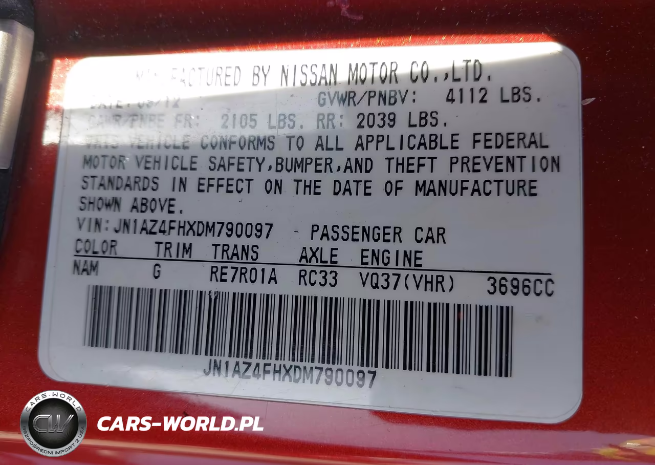 2013 Nissan 370Z Touring VIN:JN1AZ4FHXDM790097 - 9