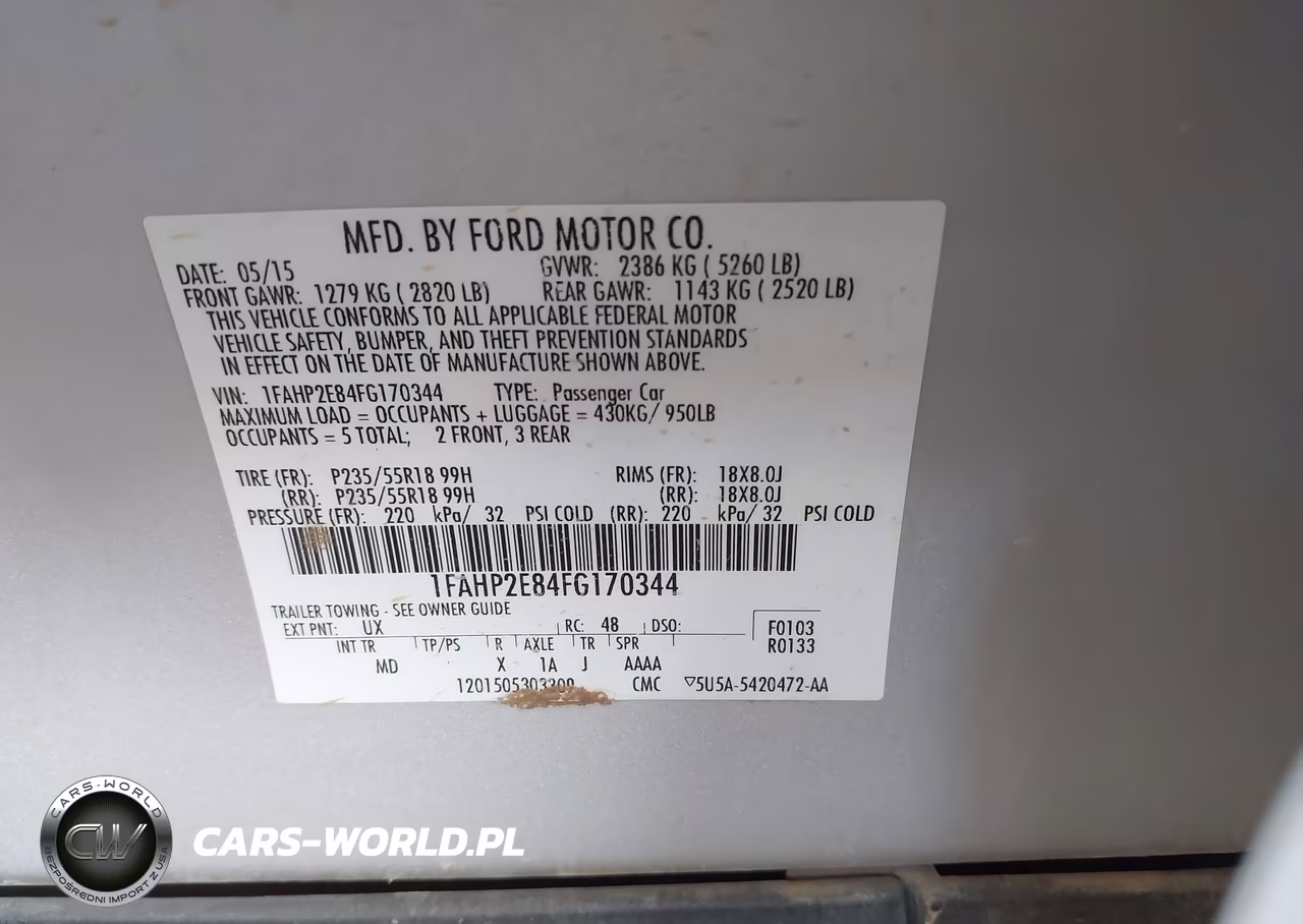 2015 Ford Taurus Sel VIN:1FAHP2E84FG170344 - 9
