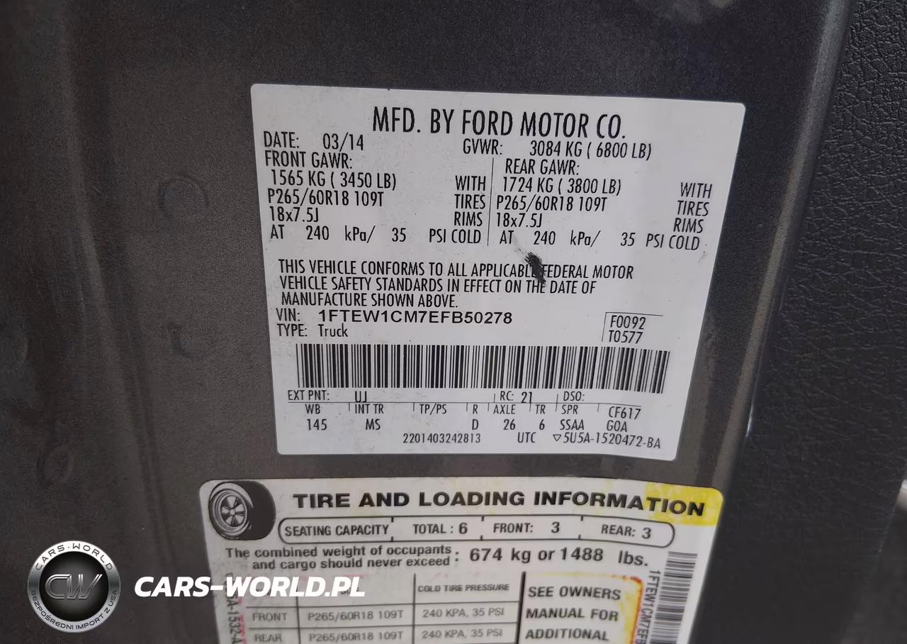 2014 Ford F-150 Xlt VIN:1FTEW1CM7EFB50278 - 9