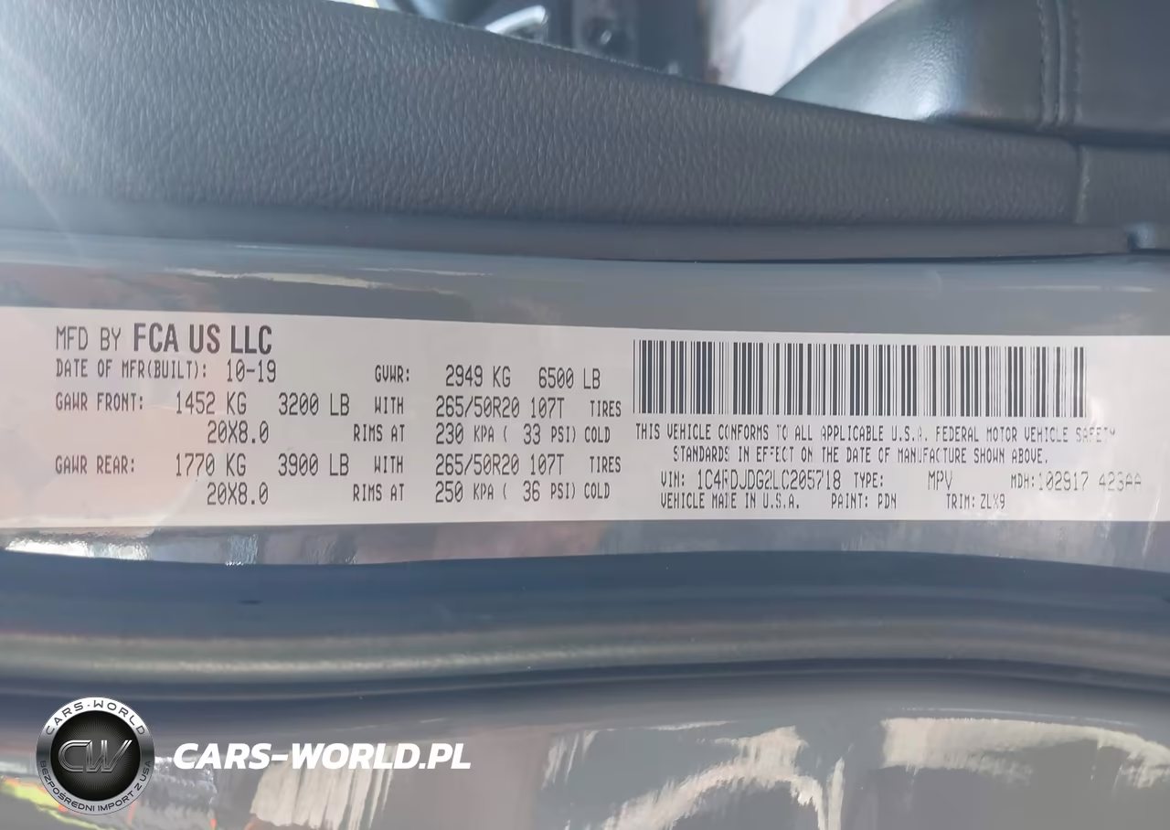 2020 Dodge Durango Gt Plus Awd VIN:1C4RDJDG2LC205718 - 9
