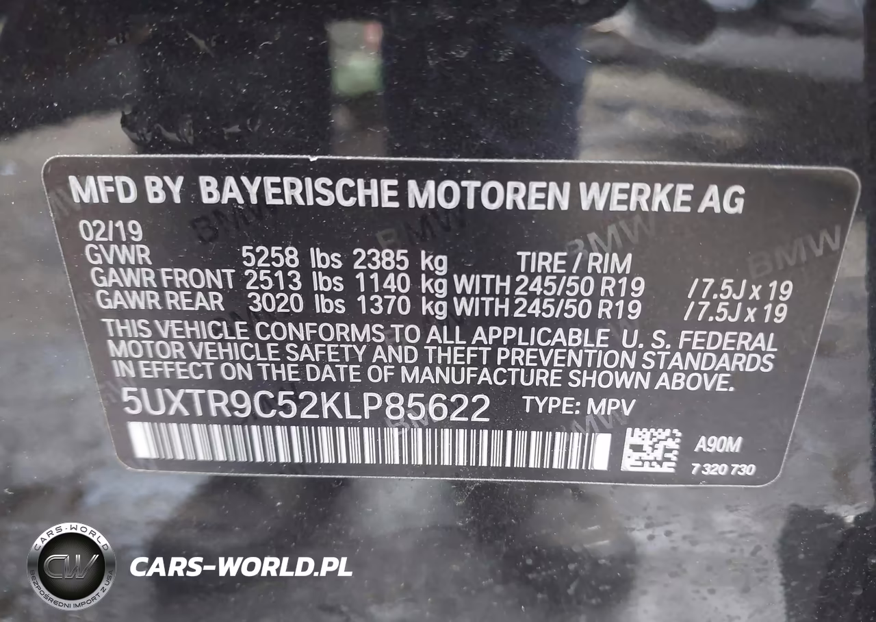 2019 BMW X3 xDrive30I VIN:5UXTR9C52KLP85622 - 9