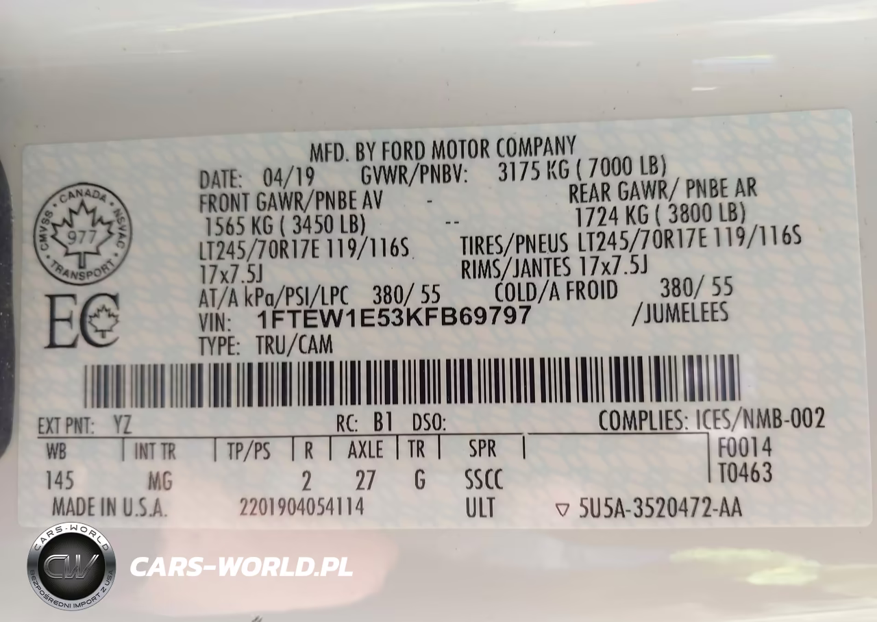 2019 Ford F-150 Xlt VIN:1FTEW1E53KFB69797 - 9