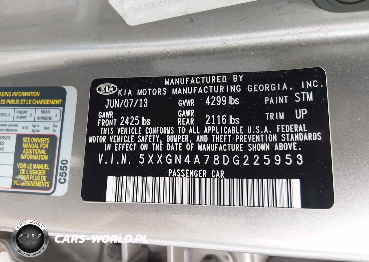 2013 Kia Optima Ex VIN:5XXGN4A78DG225953 - 9