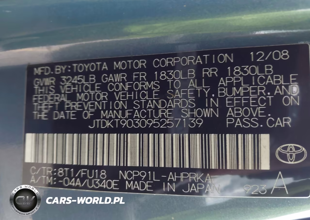 2009 Toyota Yaris VIN:JTDKT903095257139 - 9
