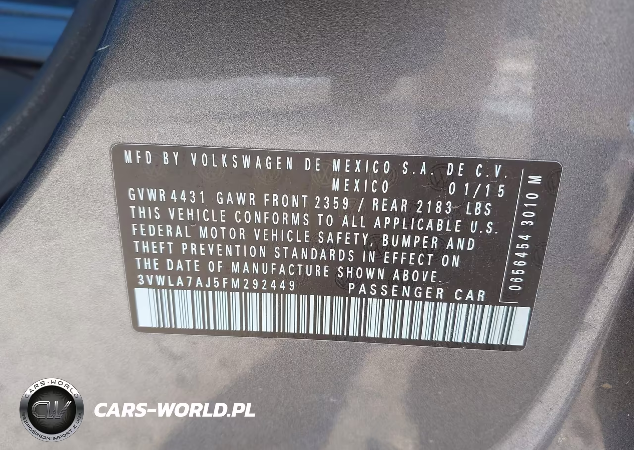2015 Volkswagen Jetta 2.0L Tdi Se VIN:3VWLA7AJ5FM292449 - 9